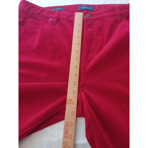 Talbots red corduroy pants 16Petite high rise straight 5-pocket Christmas classi - Picture 10 of 12
